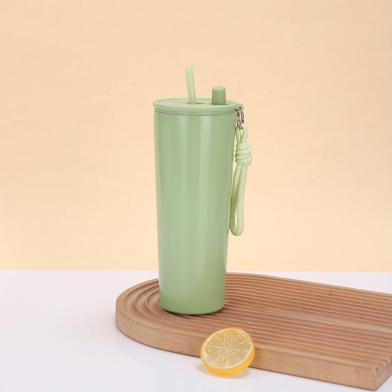 Stainless Steel Vacuum Insulated Travel Mug With Handle Straw 710ml Double Wall Car Cup Outdoor Office Commute