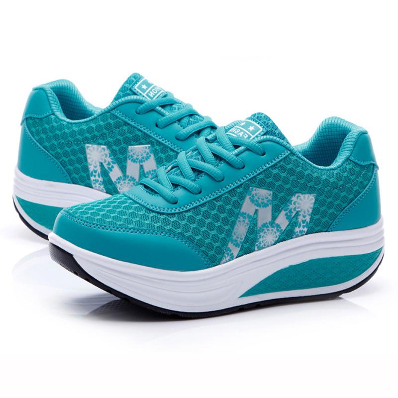 Dámské platformové ležérní boty Dámské klínkové tenisky Prodyšné Štíhlé Fitness Houpací boty Zapato