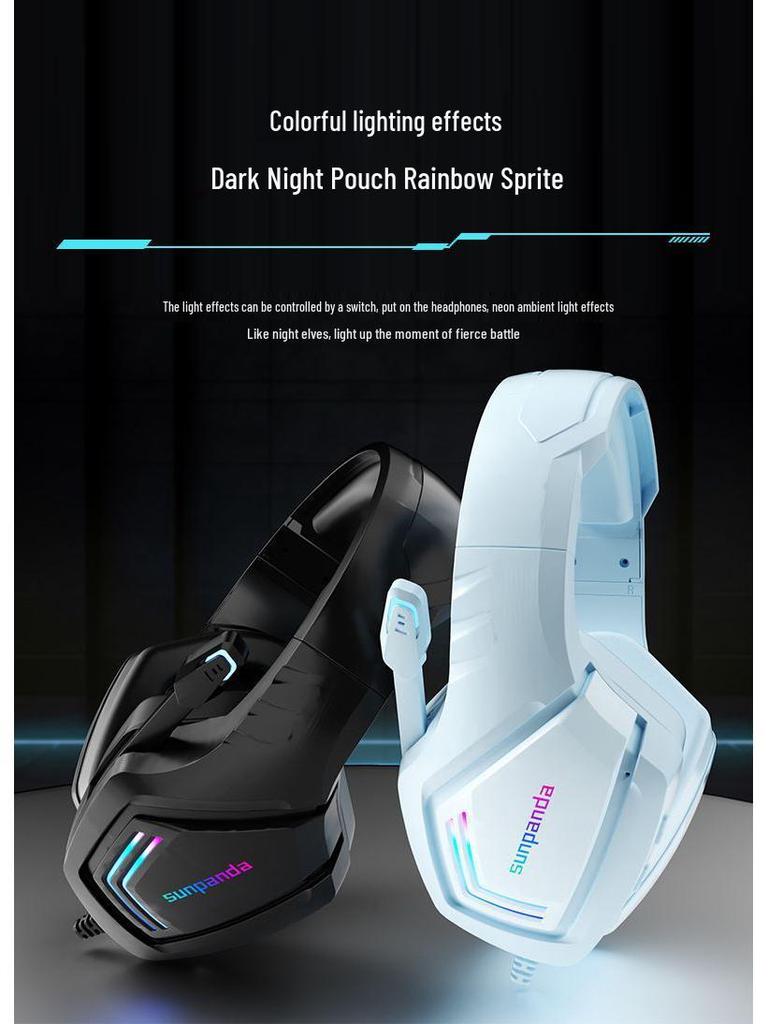 Gaming USB Headphones: Noise-Cancelling with Cool Lighting Effects for PC & Laptop