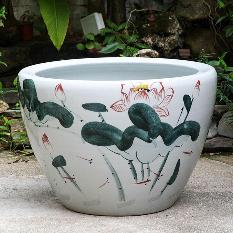 Садовый горшок и кувшин для воды из сине-белого фарфора