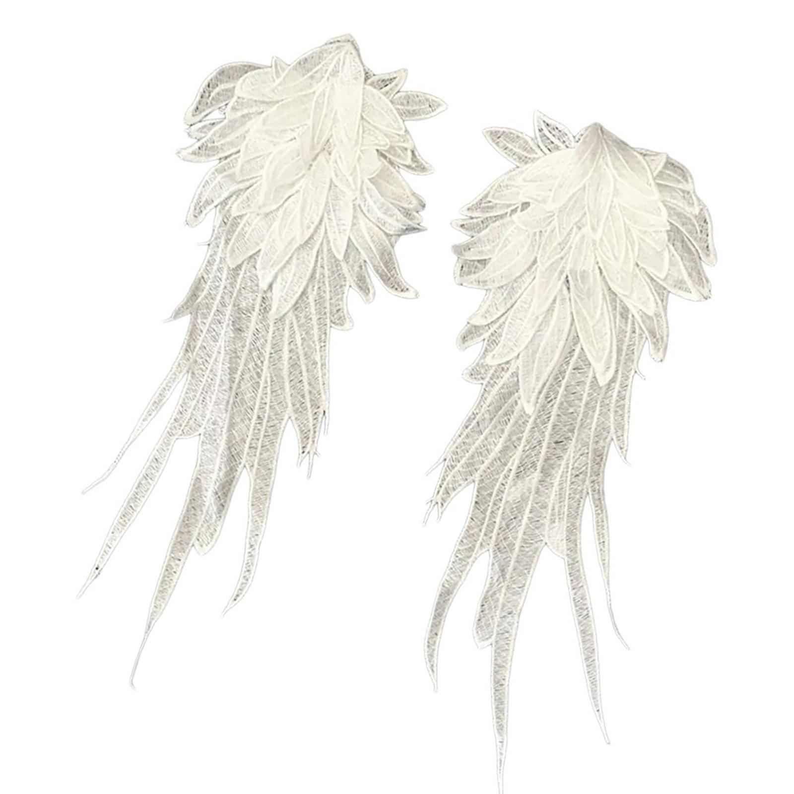 

2 шт. Тканевые нашивки «Крылья ангела», Аппликации для украшения куртки, Легкие нашивки для украшения курток и сумок белый