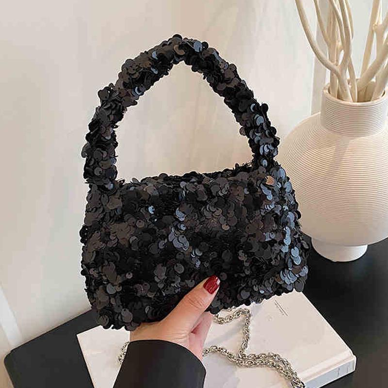 

Luxury Designer Shiny Glitter Sequin Handbags Summer New Women Mini Single Shoulder Crossbody Bags Ladies Party Clutch Mini(Max Length<20cm)