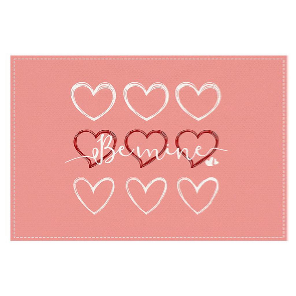 Valentinstag Liebe Platzset Leinen Auto Gedruckt Tischset Feiertagsparty Isolationsmatte 1 Stück