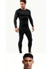 Men's Winter Fitness Set: Quick-Dry, Velvet-Lined Long Sleeve & Pants for Running and Training