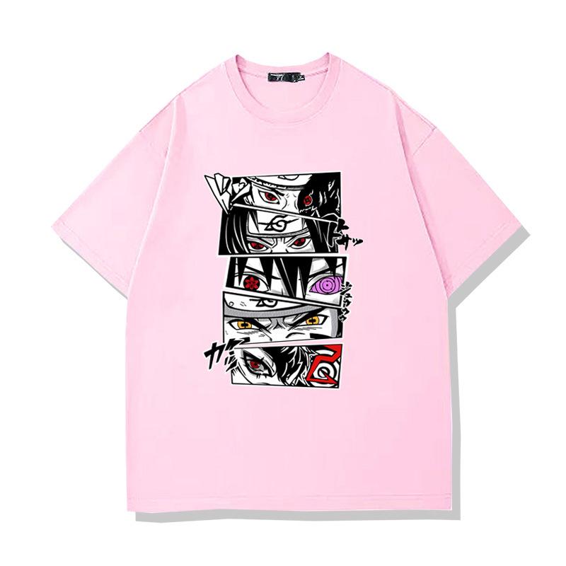 Loose Summer Childrens Tshirt Japanese Anime Naruto Peripheral Pure Cotton Printed Parentchild Casual Short Sleeved Shirt