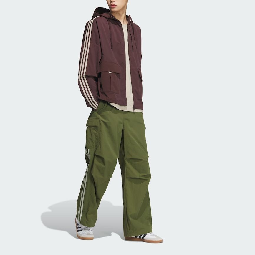 Adidas Originals Toc Jacket Functional Windproof Knit Sports Loose Hooded Jacket Men Outerwear Dark-Grey Brown JG1518