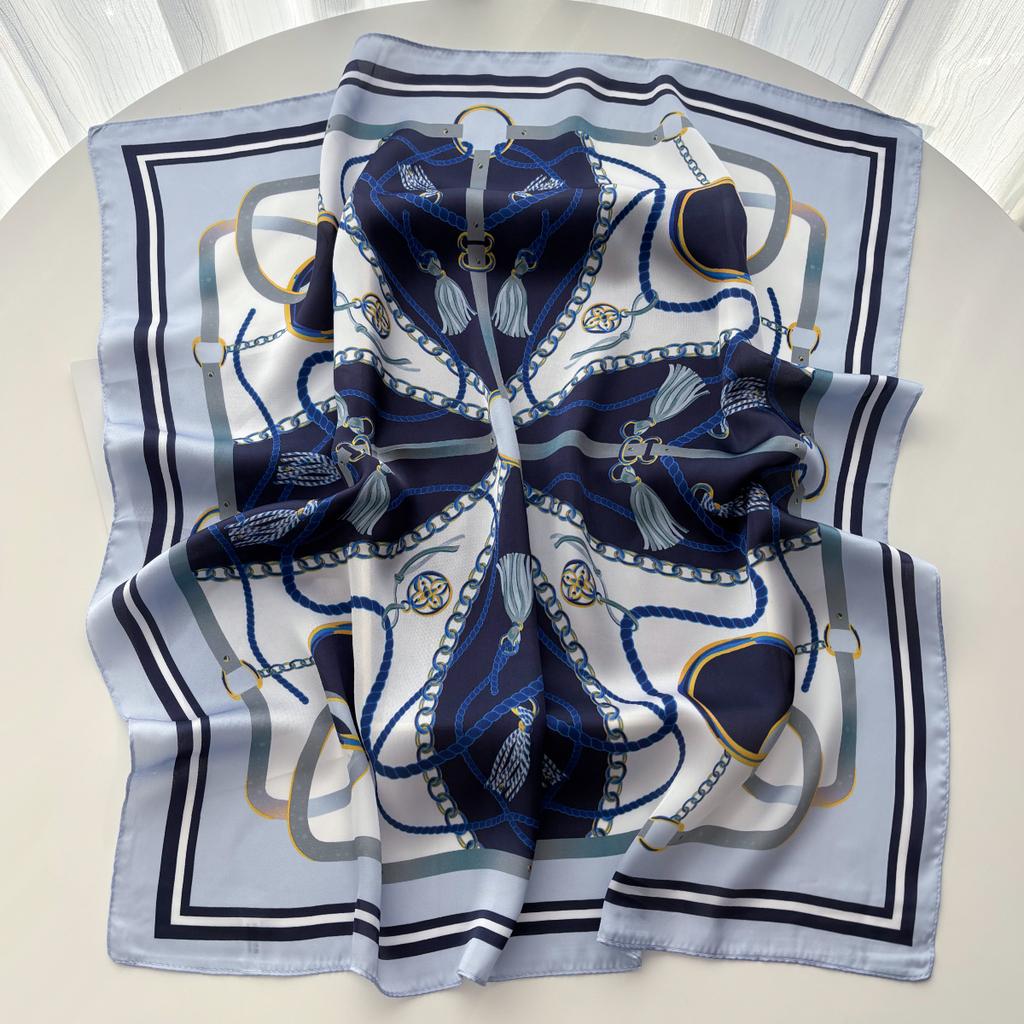 Square Scarf Silk Imitation Women Luxury Print Neckerchief Bandana Lady Shawl Scarves Wrap Head Hair Band Ties