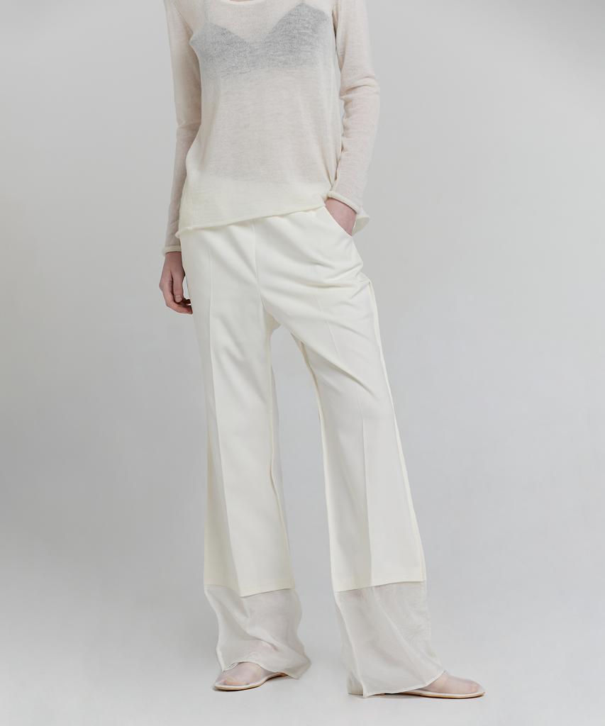 Loutaideu Layered Boots Cut Pants [Ivory]
