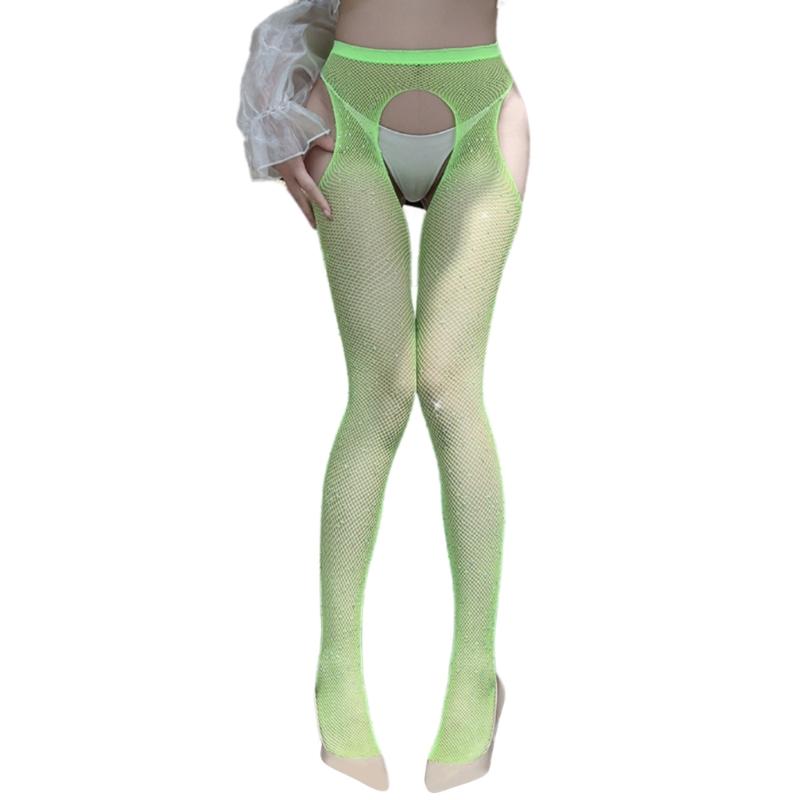 Suspender Pantyhose Rhinestones Fishnet Thigh High Stockings Hight Waist Tights Pantyhose Garter Belt Tights Hosiery
