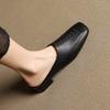 Fashion 2025 New Fashion Covered Toe Genuine Leather Women Thick Heels Casual Mules Summer Daily Walk Sheepskin Leather Slippers Sandals