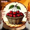 Flat Round Fruit Wall Art Decor for Home Garage Restaurant Cafe