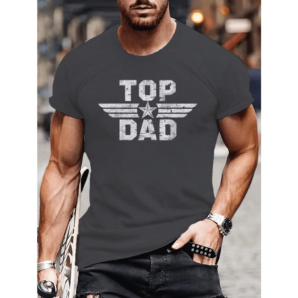 Men's summer 100% pure cotton fashionable casual loose TOP DAD imitation old pattern printed round neck short sleeved T-shirt