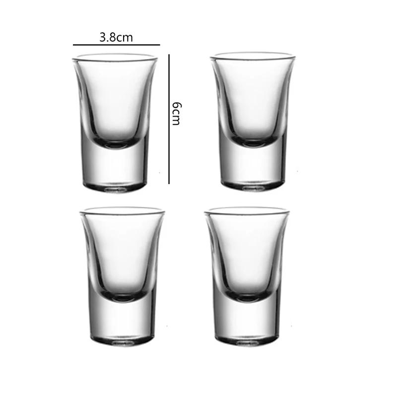 4pcs Set Shot Glass 15ml/25ml Gilt Edged Cup Luxury Thick Bottom Vodka Glass Household Creative Small Wine Cup Party Liquor Cups