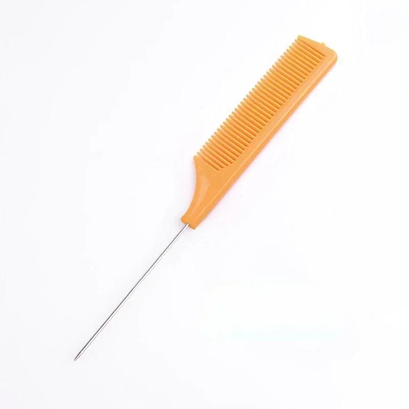 Professioneller Friseursalon-Stylingkamm aus Kunststoff, hitzebeständig, antistatisch, zum Flechten, Rattenschwanz, gebogener Scheitelkamm, Haar-Accessoires