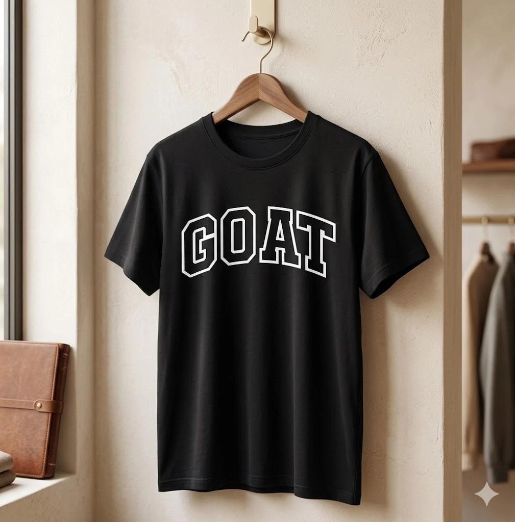 Unisex Adult Funny Graphic GOAT Athletic Lettering Fny Animal Lover... M