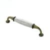 White Ceramic Pastoral Wardrobe and Cabinet Door Handle - Black Single Hole