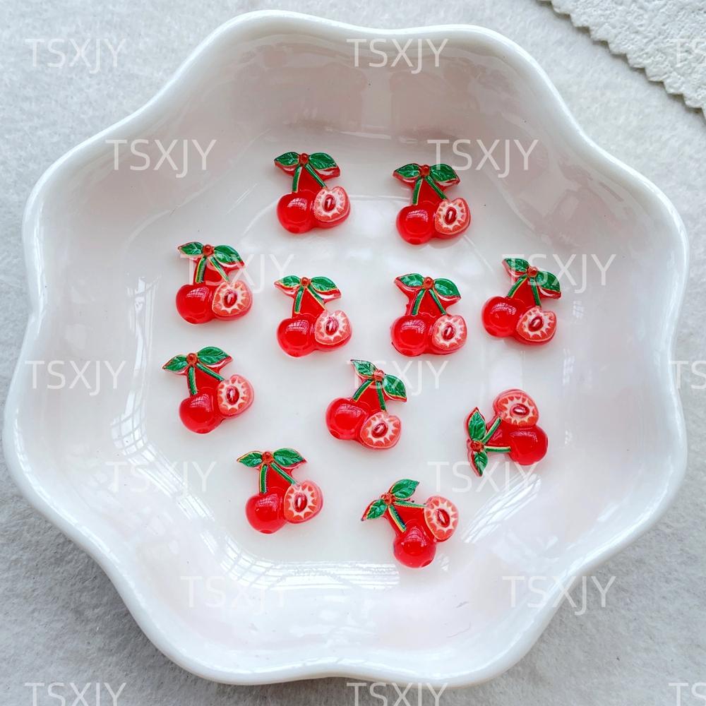 

50Pcs New Nail Art Mini Christmas Fruits Such As Cherries Strawberries Charms Rhinestones DIY Craft For Nail 3D Decorations