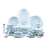 High-Temp Linglong Blue and White Porcelain Dinnerware Set: Elegant Underglaze Bowls & Plates