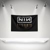 N-NIN Nine Inch Nail Flag Rock Music Band Banner with Grommet HD Printing Tapestry Exhibition Music Band Fans Garage Decor