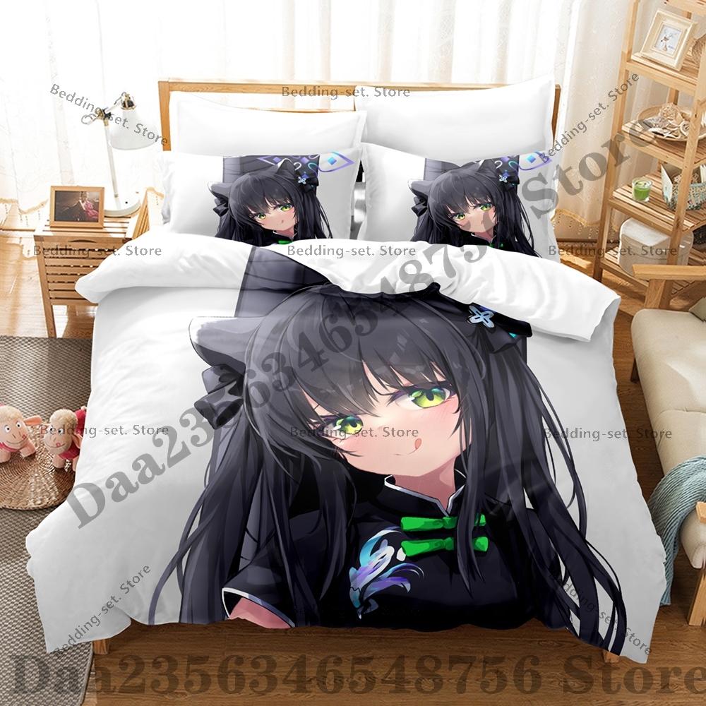 Comforter Sunohara Shun Blue Archive Bedding Set Single Twin Full Queen King Size Bed Set Adult Bedroom s Anime Bed