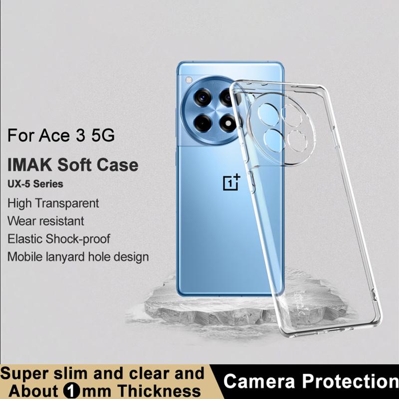 IMAK UX-5 Series Clear Phone Cover for OnePlus Ace 3 5G/12R 5G Anti-Scratch TPU Cell Phone Cover