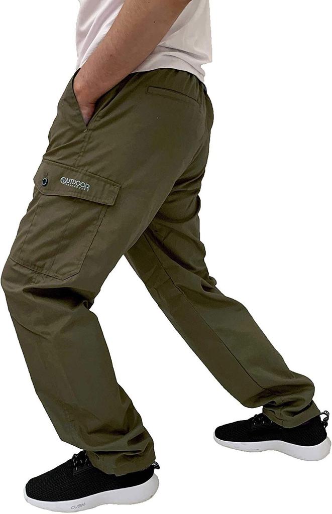 Outdoor Products Herrkläder TC Weather Mesh-fodrade Klätterbyxor med Cargo-fickor, Khaki, Storlek L, 42