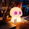 Touch‑Control Silicone Skull Night Lamp, 8‑Color 2‑Brightness LED Bedside Light, Halloween Party Home Decor for Holiday