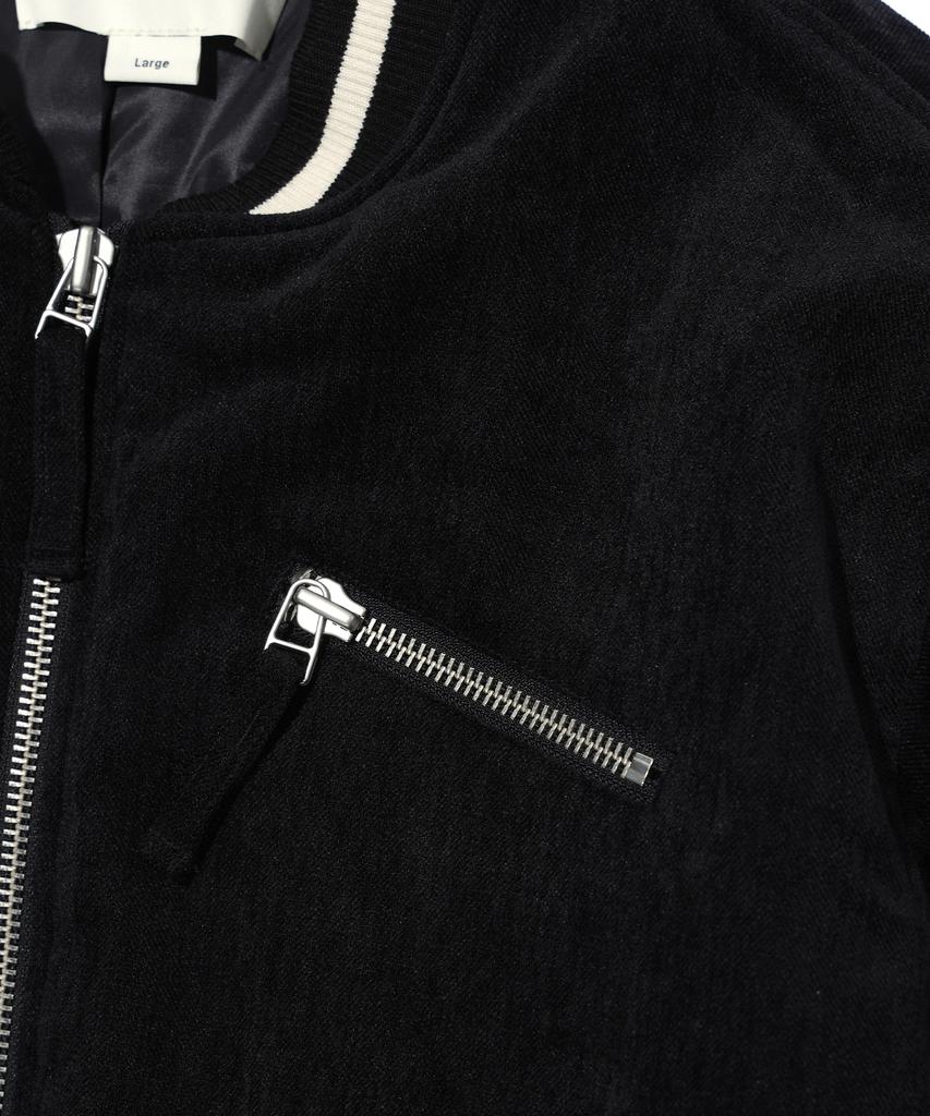 Iey Velvet Zip Bomber Jacket Black