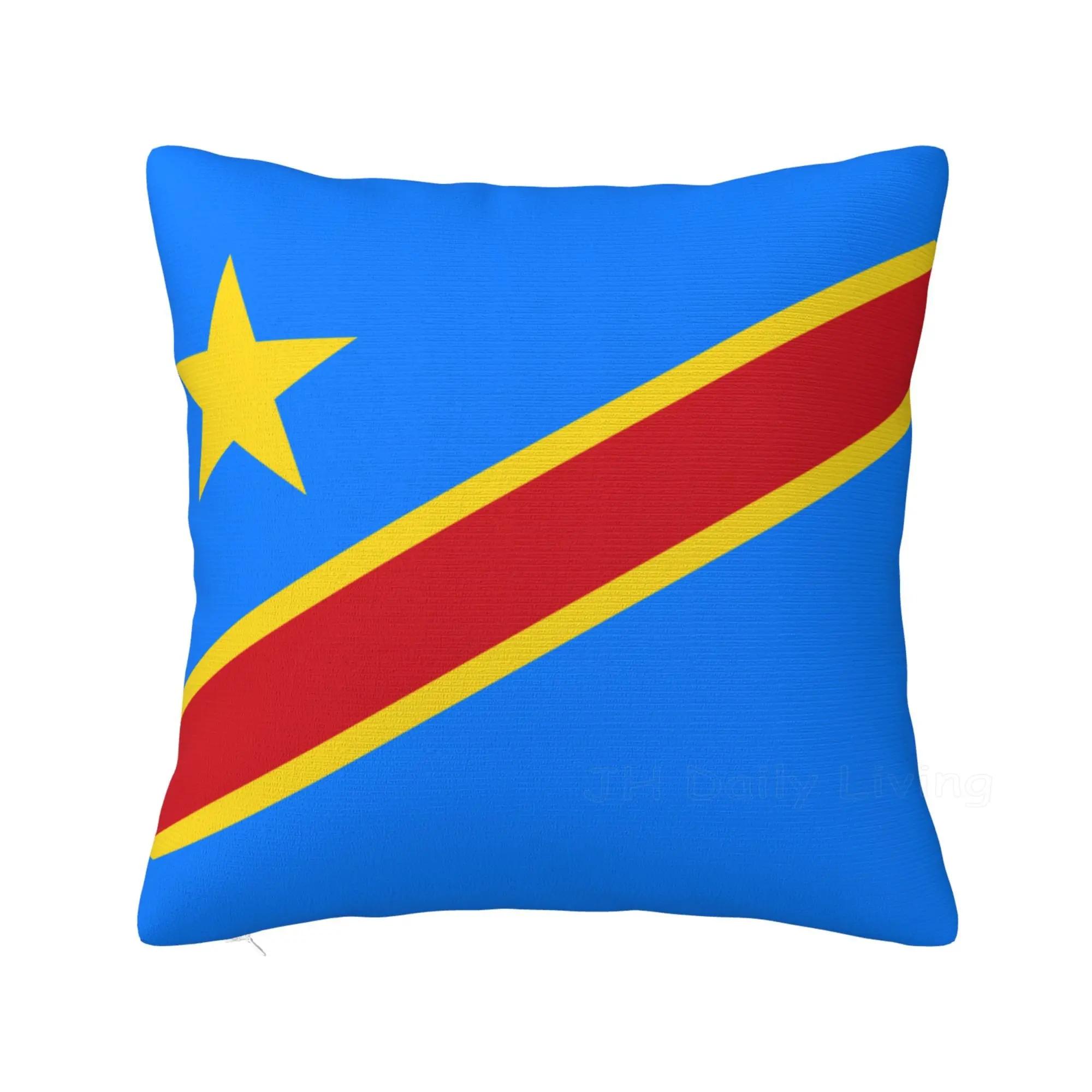 

Democratic Republic of Congo Flag Pillowcase Decoration Cushion Cover Home Office Pillow Case Bed Room Sofa Pillow Cover 45x45cm 30cmx30cm