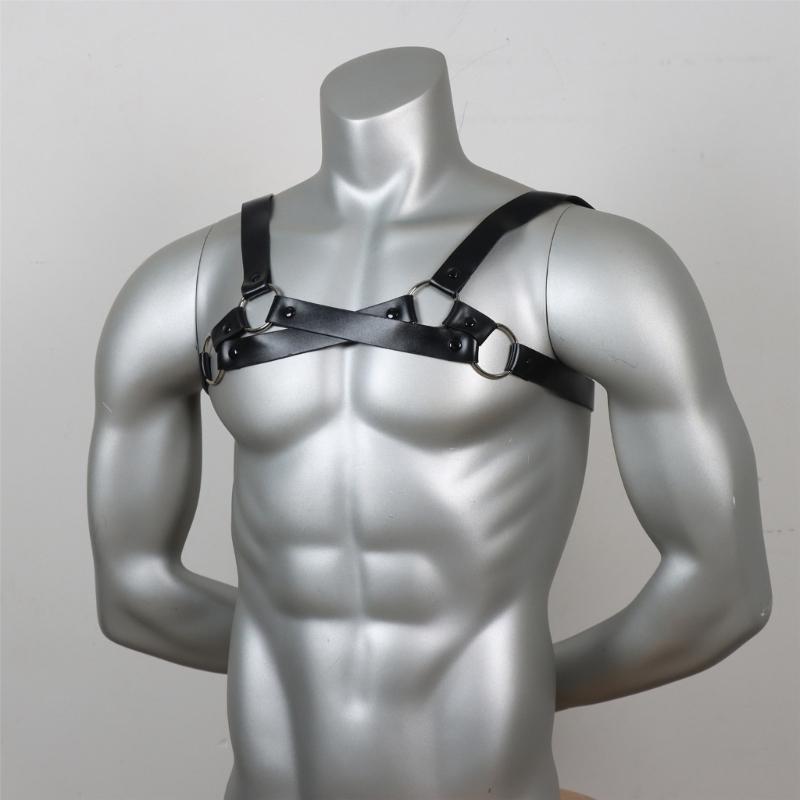 Sexy Punk Chest Harness Belt, Sex Restrain Chest Bandage Adjustable Chest Belt with Buckle Rings for Nightclub Cosplay