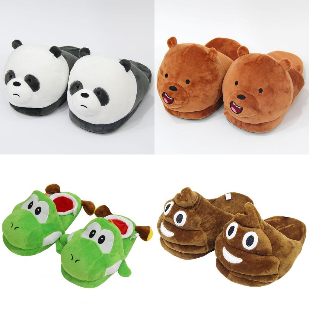 Yoshi Mario Cartoon Home Slippers With Super Soft Fleece For Couples Winter Comfort