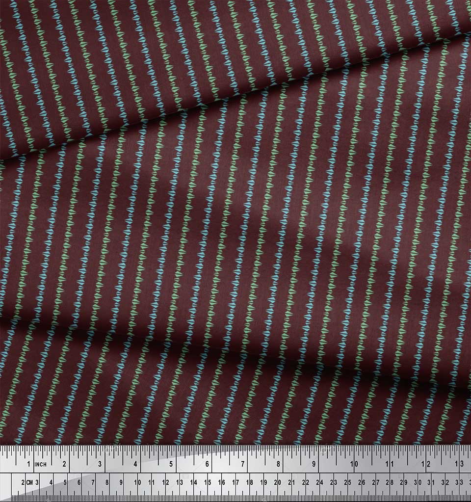 Soimoi Japan Crepe Satin Fabric Triangle Shirting Printed Craft Fabric by the Metre 42 Inch