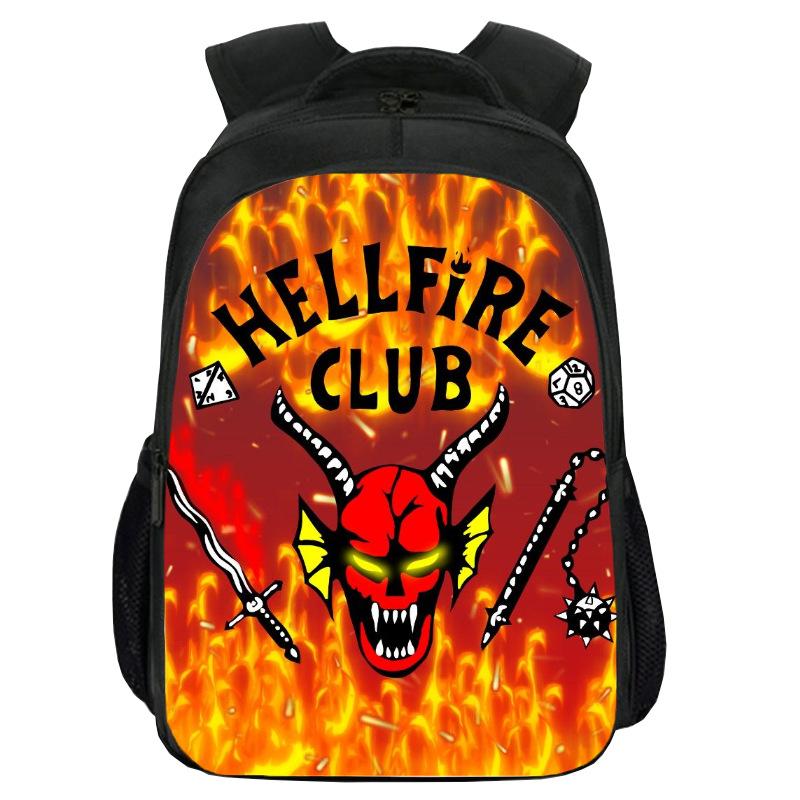 Printed Stranger Things Peripheral Double-Layer Schoolbag, Cartoon Stragner Things Student Computer Backpack