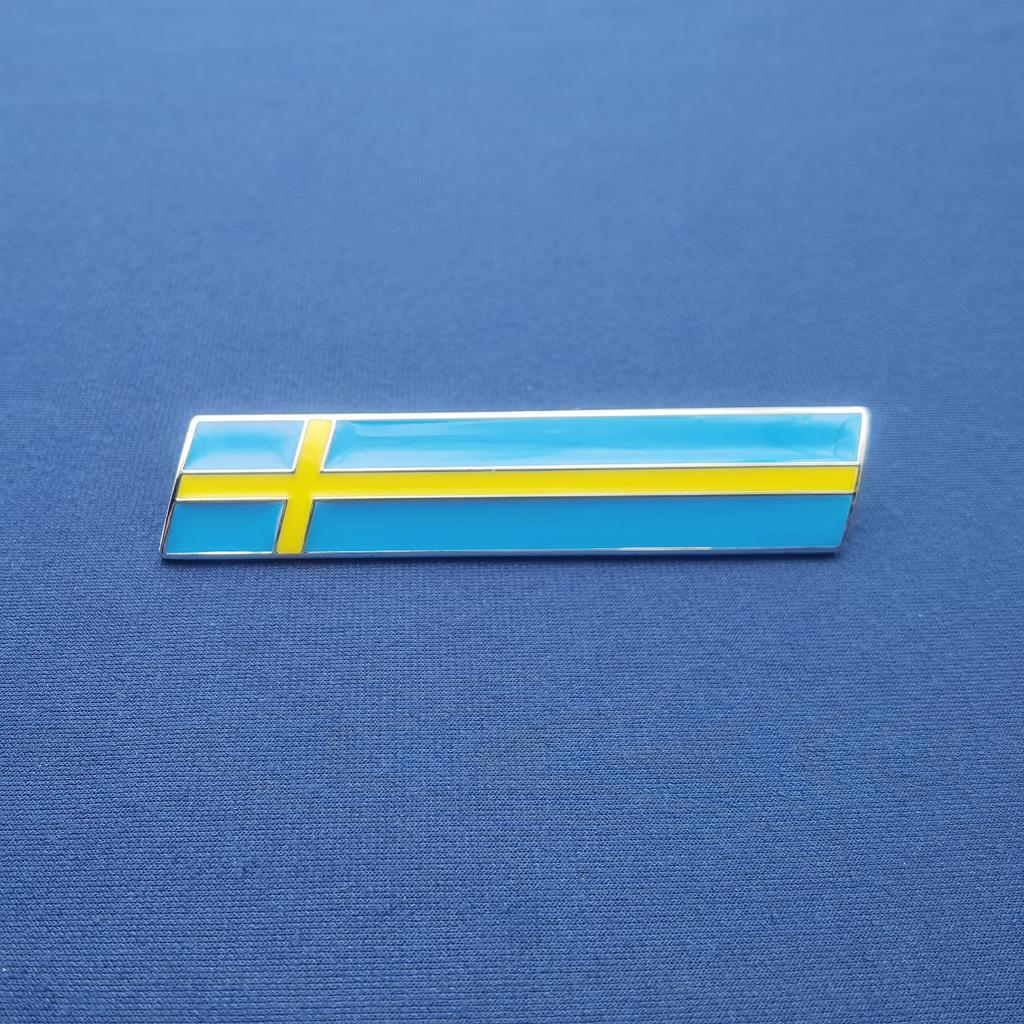 1Pc 3D Metal Swedish Flag Logo Car Front Grille Badge, Car Side Fender/Rear Trunk/Car Body Emblem Sticker