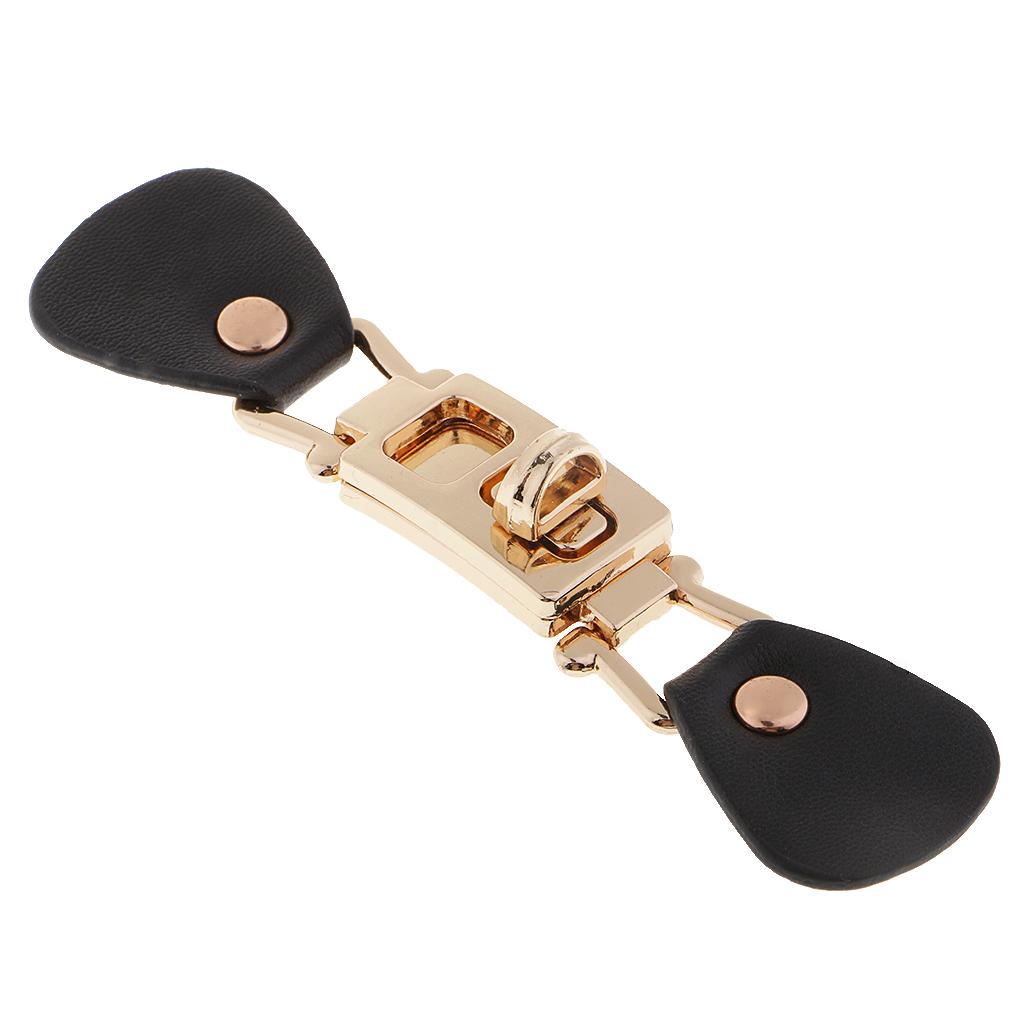 Black PU Leather Alloy Sewing Toggle Button for Bag Closure