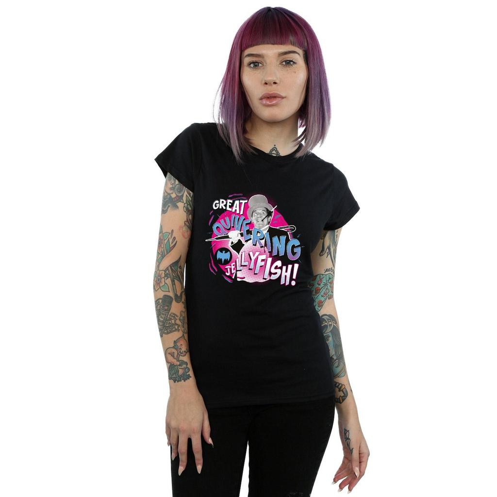 DC Comics Camiseta feminina/feminina de algodão Batman série de TV The Penguin Jellyfish