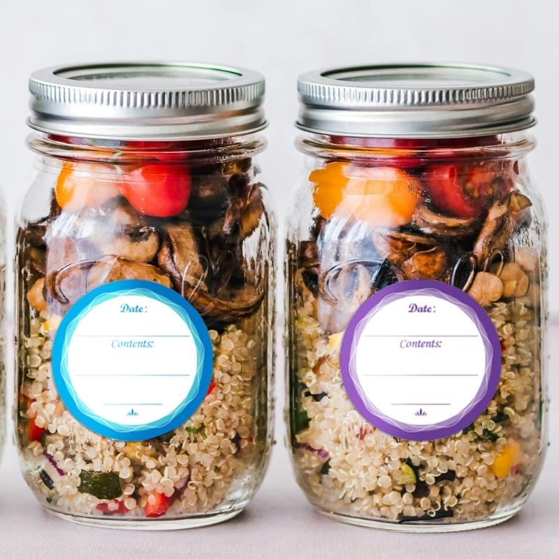 Praktische Aufkleber Gefrieretiketten Selbstklebend für Lebensmittelaufbewahrungsbehälter Packung mit 500 Stück 3,8 cm Durchmesser