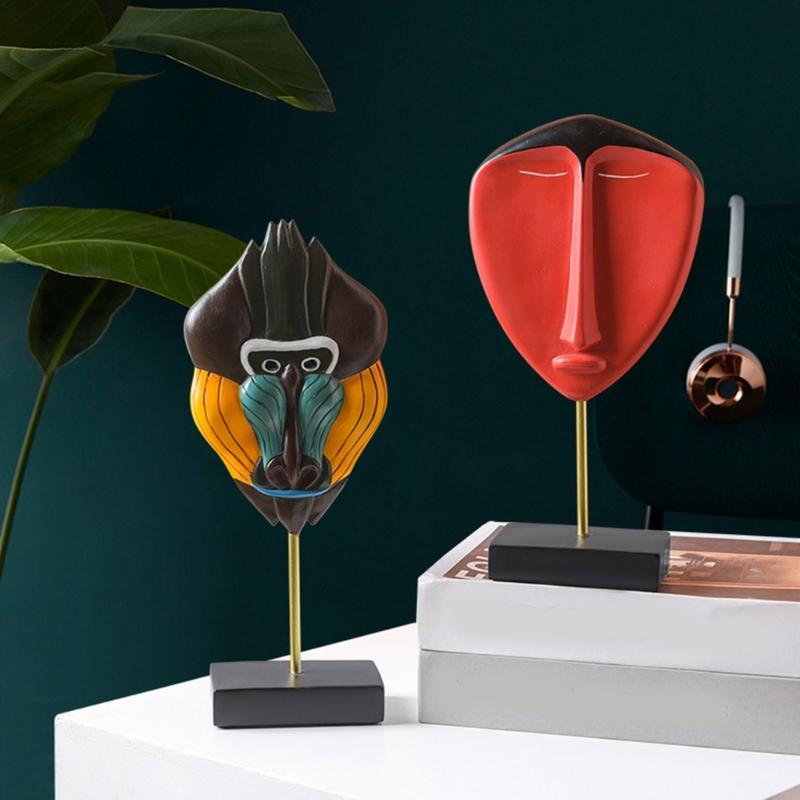 Creative Abstract Face Model Statue Office Desk Art Ornaments Livingrooms Bedroom Dinning Table Centerpieces Decorat