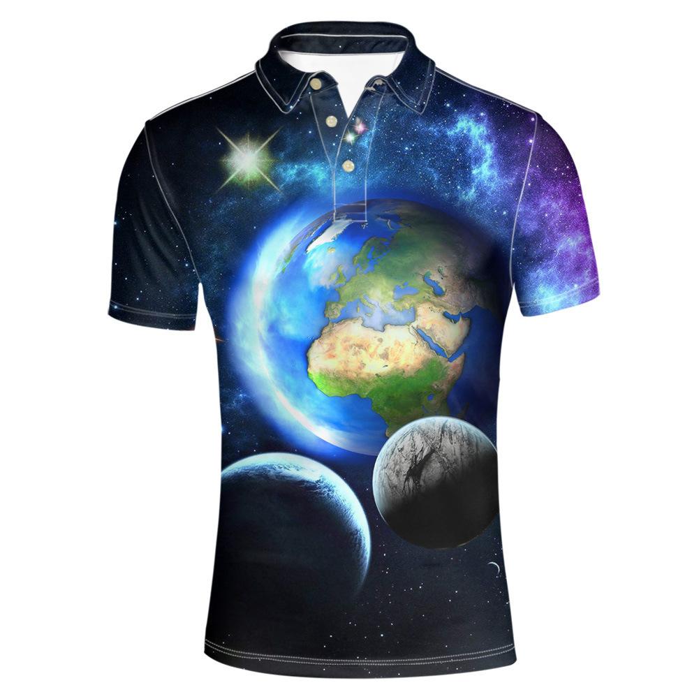Men's polo shirt, short-sleeved, with a collar