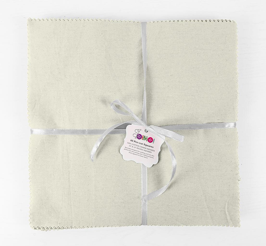 

Soimoi Solid Aqua Blue Precut 10-inch Cotton Fabric Quilting Squares Charm Pack DIY Patchwork Sewing 10x10 Inches білий