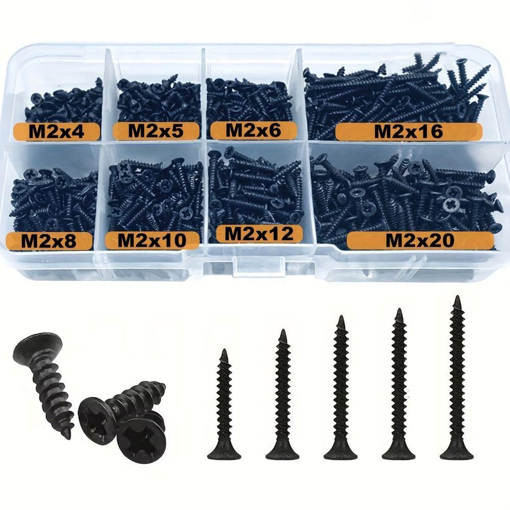 Metal Self Tapping Screw Cross Head Flat Head Screw Useful M3 Screw Kit  Hardware