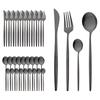 40Pcs Silver Matte Cutlery Set Knife Fork Coffee Spoon Dinnerware Set Stainless Steel Tableware Western Kitchen Flatware Set