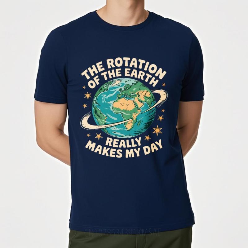 Minimalist Tshirt Solid Color For Unisex Round Neck T Shirt The Rotation Of The Earth Really Makes My Day Fashionable Boys Tees