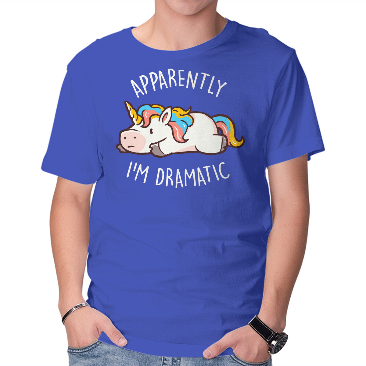 Unisex Crew Neck T-Shirt Apparently I m Dramatic Graphic Short Sleeve Casual Tee XS