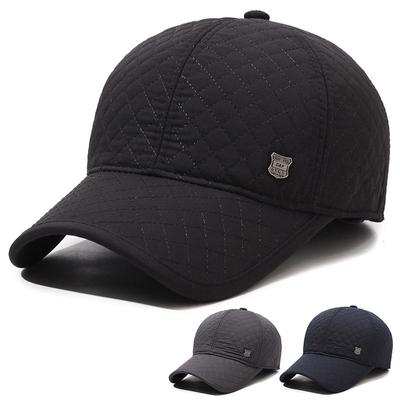 Hut Herren Kalt Warm Baseballkappe Stickerei Raute In Der Älteren Kappe Mode Ohr Wintermütze