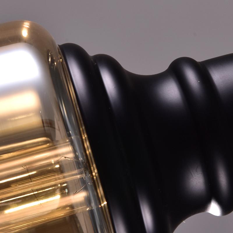 Vintage Loft Pendant Lights Black Industrial Style Amber Glass /Restaurant Retro Room Bar Bed Room Other Bedrooms Hanging Lights