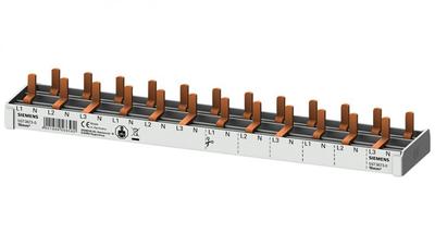 Verbindungsklemme 3P+N 10mm2 Stift 12 Module für schmale 1P+N Leitungsschutzschalter (5SV1 5SV6 5SL60) Vollisolierung 5ST3673-0