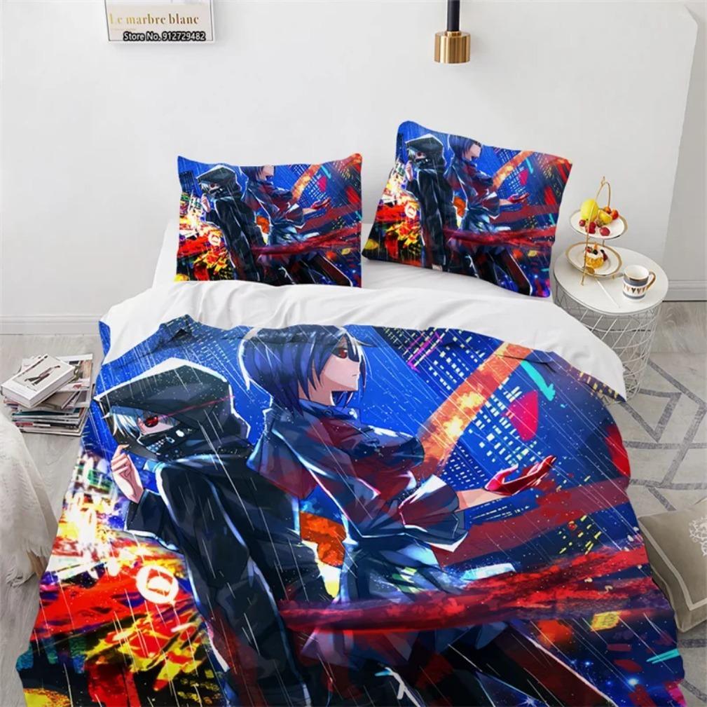 3D Print Tokyo Ghoul Kaneki Ken Bedding Set Duvet Cover Pillowcase Comforter King Queen Size Anime Theme
