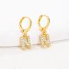 Personalized Round Ear Cuff Earrings: 26 Letters Rhinestone Inlaid, Gold & Silver for Women