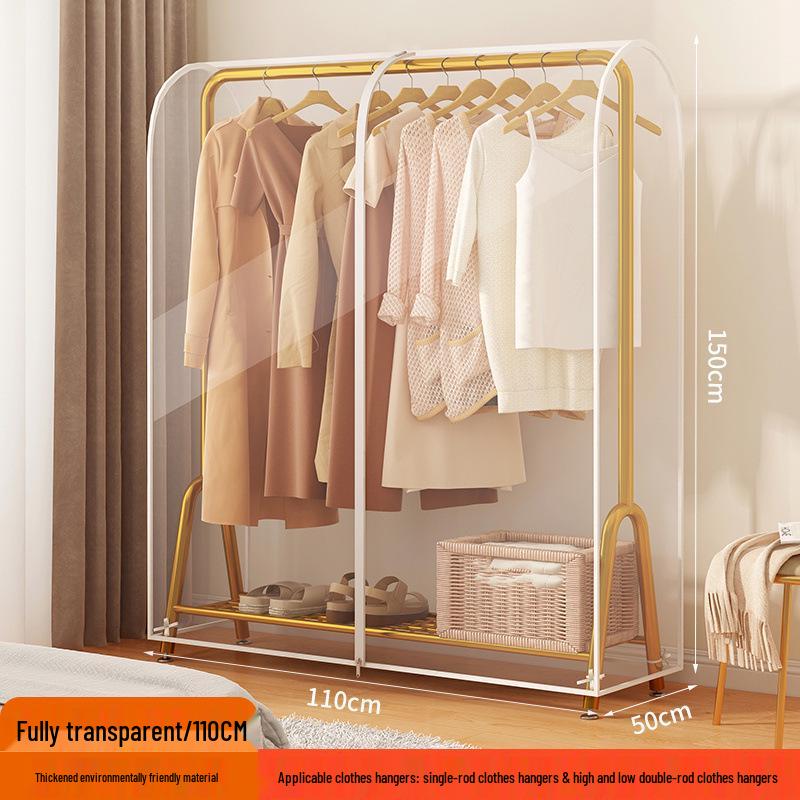 Floor-Standing Transparent Dustproof Coat Rack Cover - Waterproof & Fully Enclosed